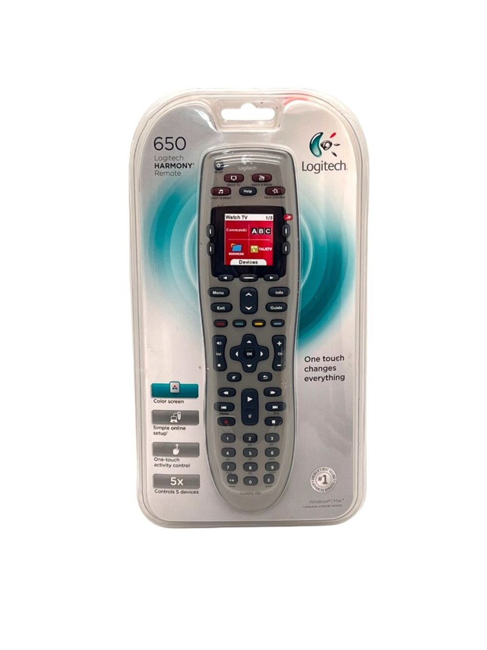 Logitech Harmony 650 Remote Contro9 Color Screen One-Touch Activity Control New